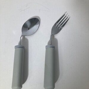 2 Kinsman Classic‎ Utensils Fork Spoon Weighted Non Slip Grip Left handed #2